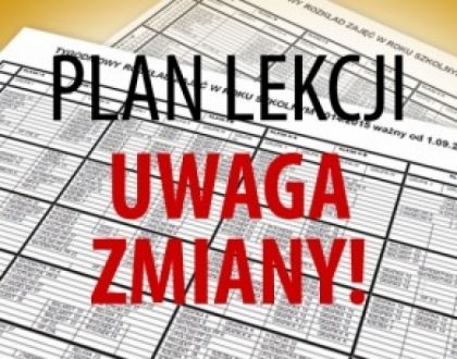 Zmiany w planie lekcji