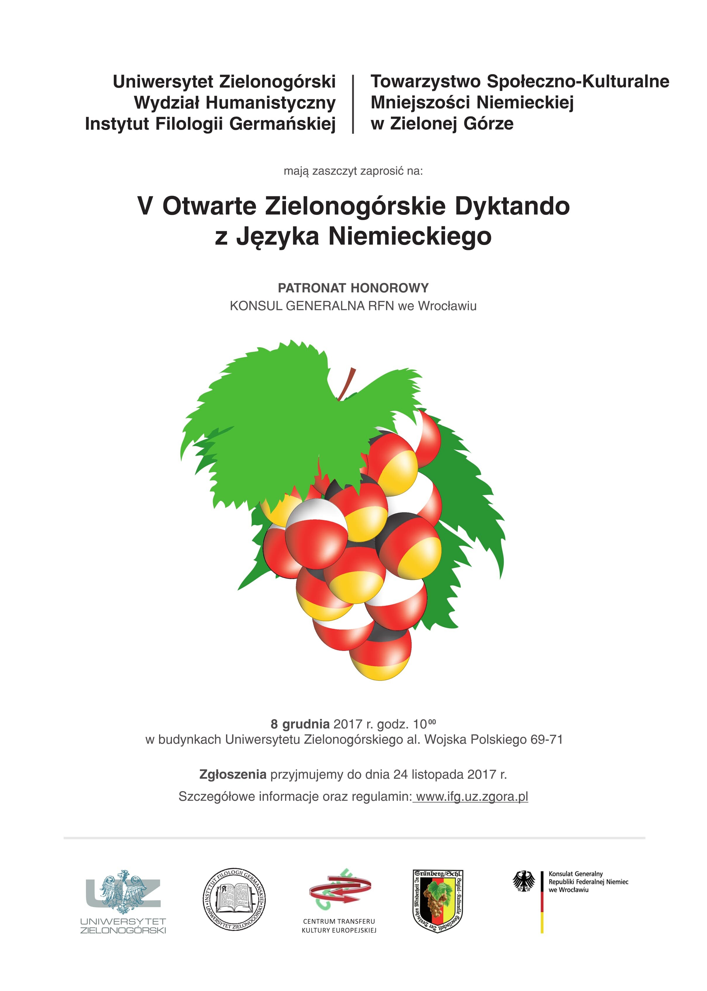 V OTWARTE DYKTANDO ZIELONOGÓRSKIE Z JĘZYKA NIEMIECKIEGO