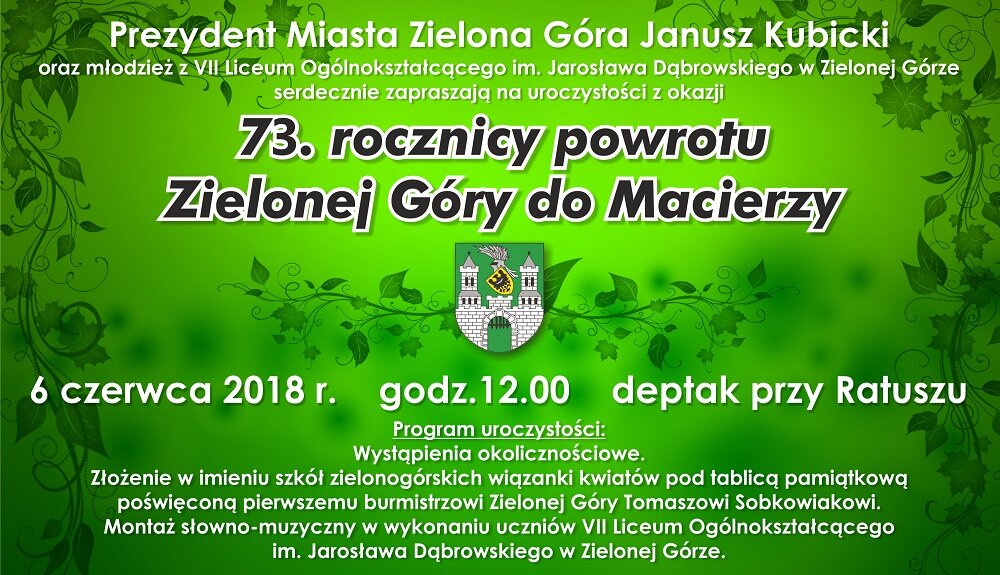 73.rocznica Powrotu Zielonej Góry do Macierzy