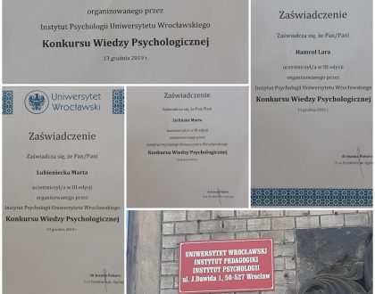 III EDYCJA KONKURSU WIEDZY PSYCHOLOGICZNEJ