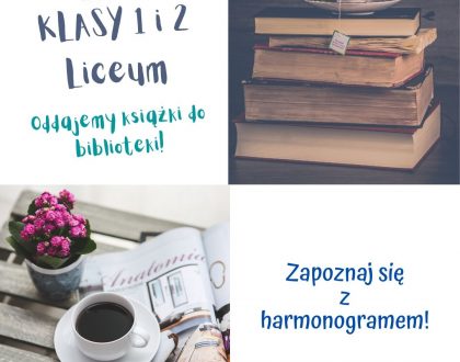 Biblioteka szkolna VII LO informuje o terminach i sposobie rozliczania się z wypożyczonych książek.