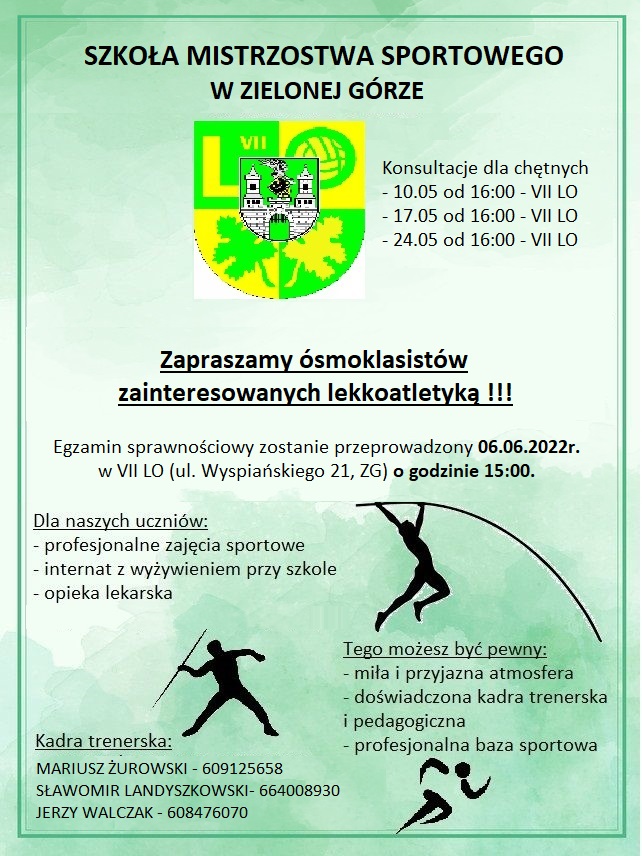 Rekrutacja 2022/2023 - Konsultacje z lekkoatletyki